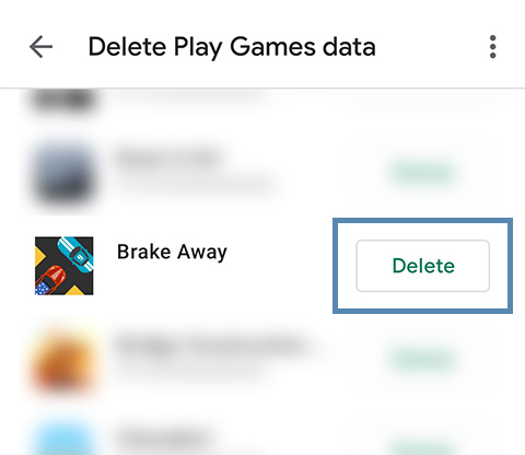 Google Play Games Delete App Data